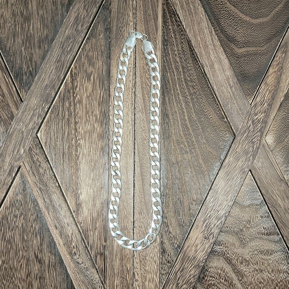 Sterling Silver 925 Cuban Link Solid Necklace Heavy 96.6 Grams 20 Inches